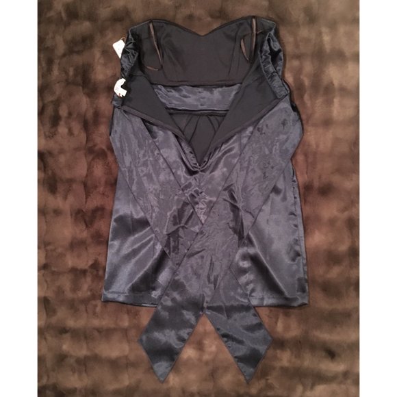 Strapless Navy Cocktail Dress with Pockets (Size: 7) - Picture 6 of 8